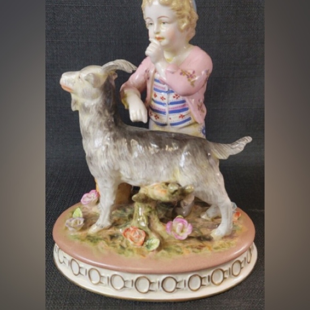 Meissen Johanson Roth Boy and Goat porcelain figurine
